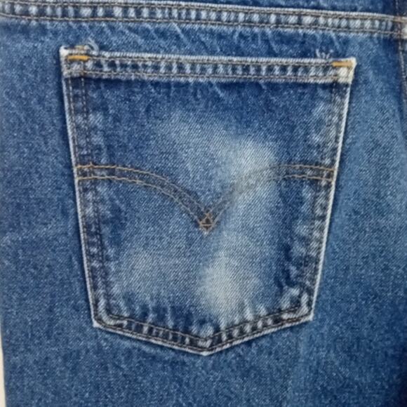 Vintage 90s Levis 517 Boot Cut Orange Tab Dark Wash Jeans 36x30 True 34x26 - Picture 7 of 7